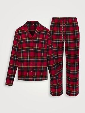 SKIMS FLANNEL PAJAMA SET MEN'S SIZE M 100% COTTON Christmas Holiday